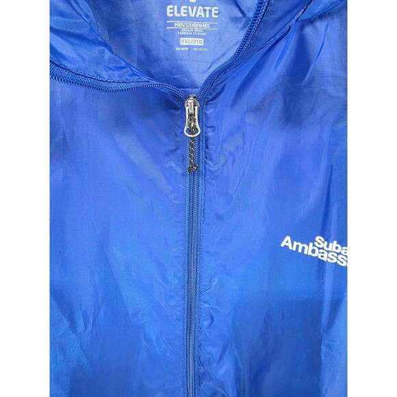 Elevate Mens Blue Long Sleeve Pockets Hooded Full Zip Windbreaker Jacket Sz XXL - Picture 4 of 7